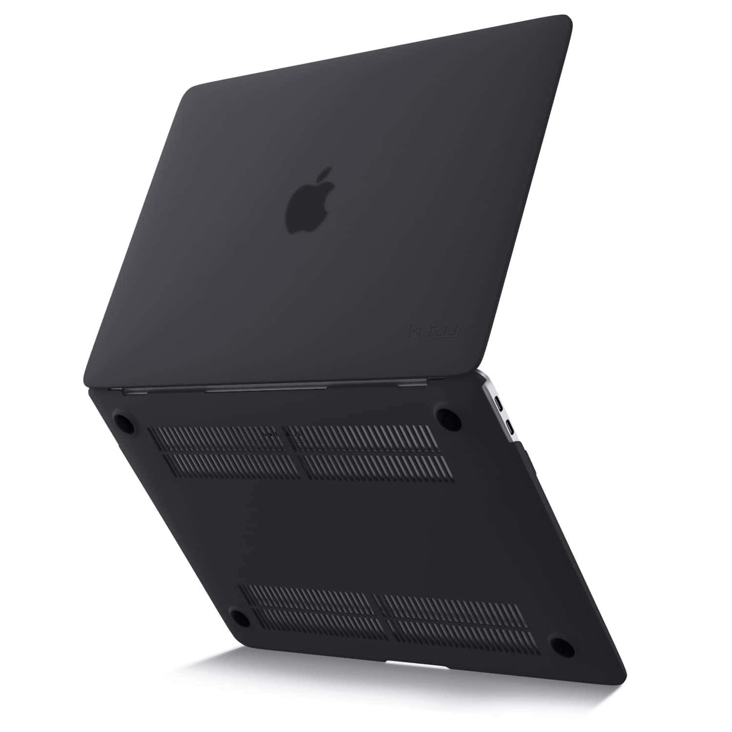 A Black Laptop With An Open Lid Background