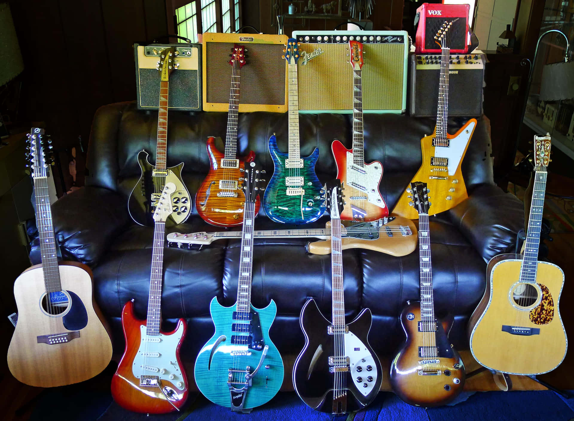 A Black Leather Couch