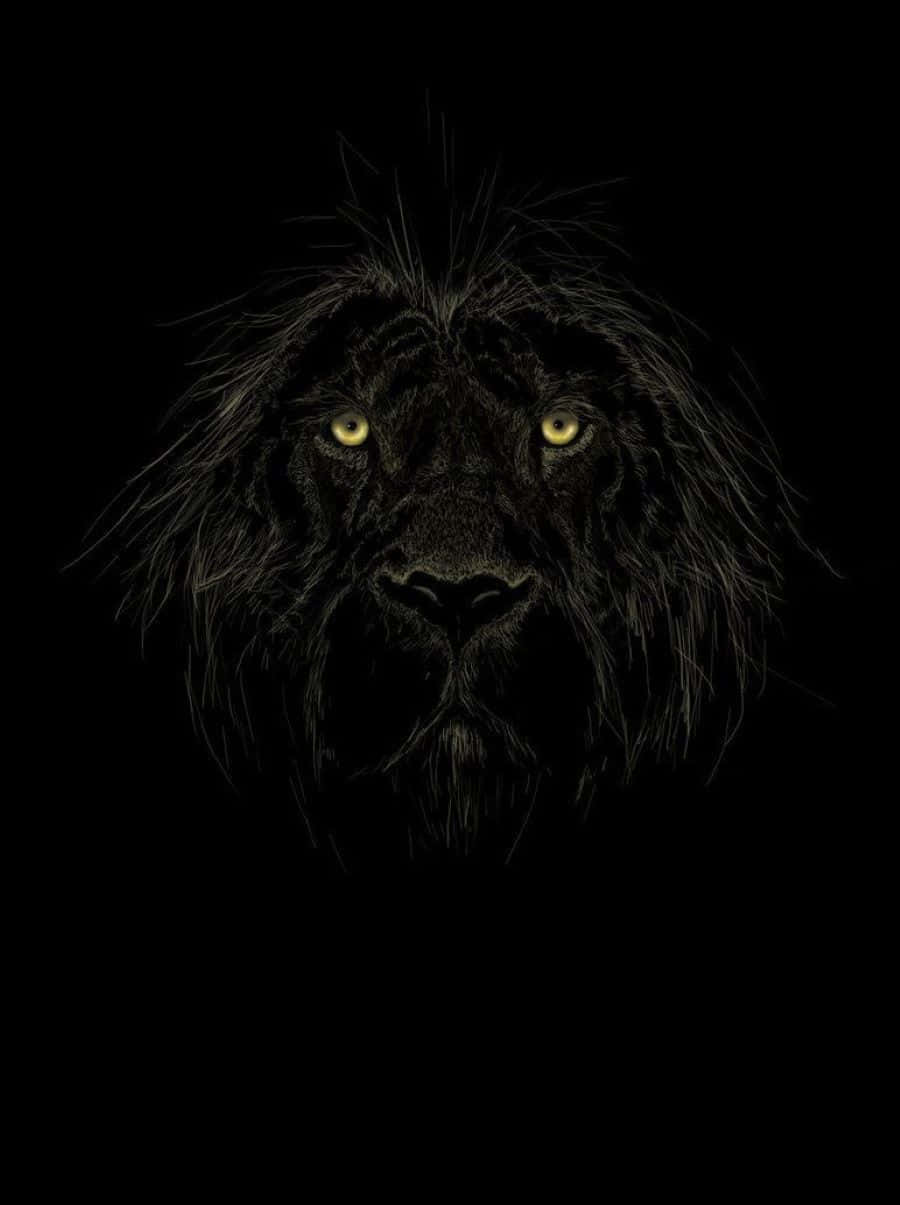 A Black Lion Takes Center Stage Background