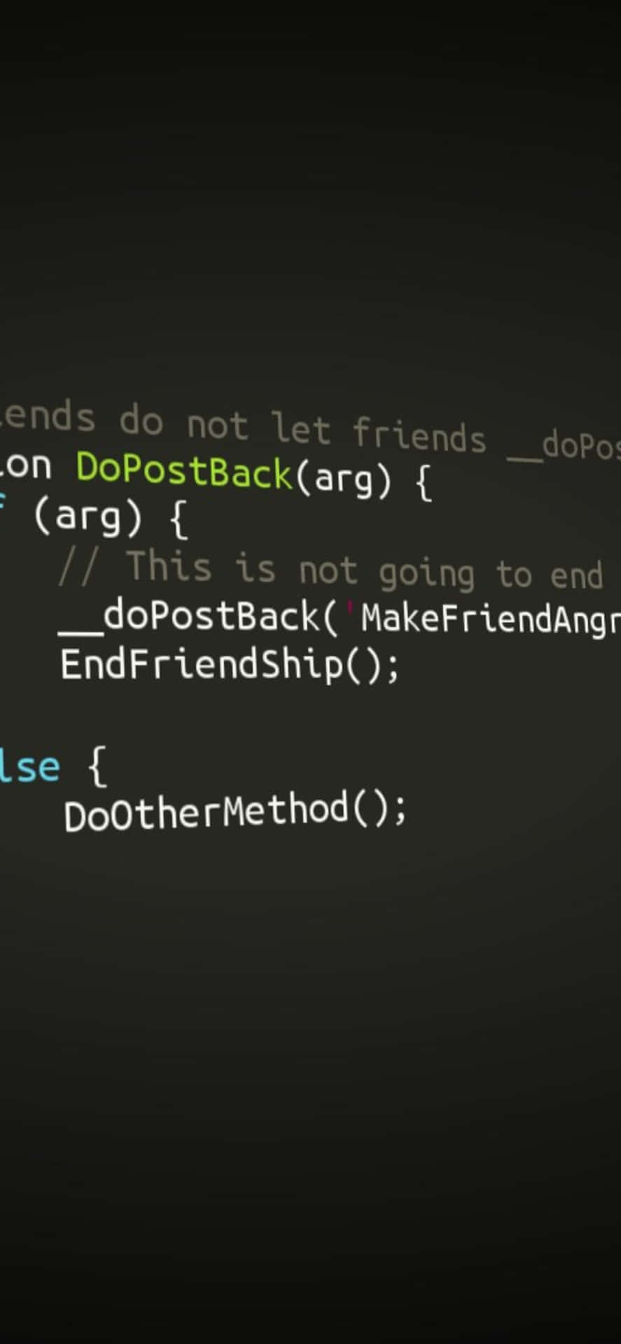 A Black Screen With A Text That Says Friends Do Not Not Friends Background