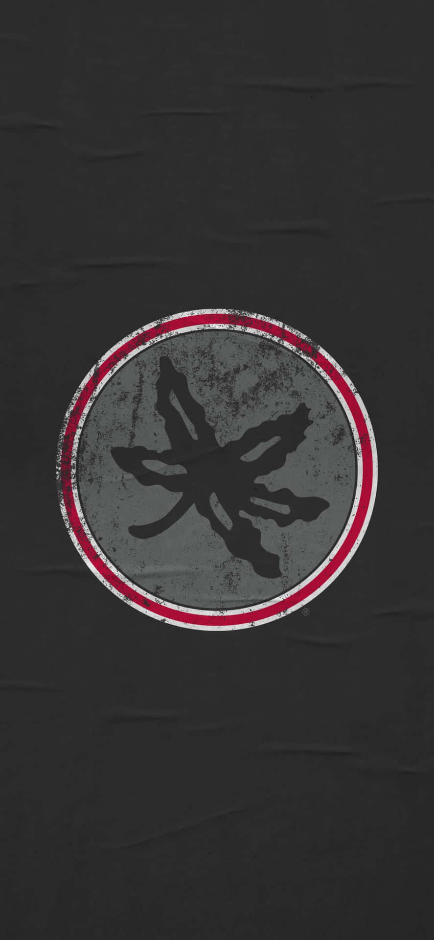 A Black Shirt With A Red And White Logo Background