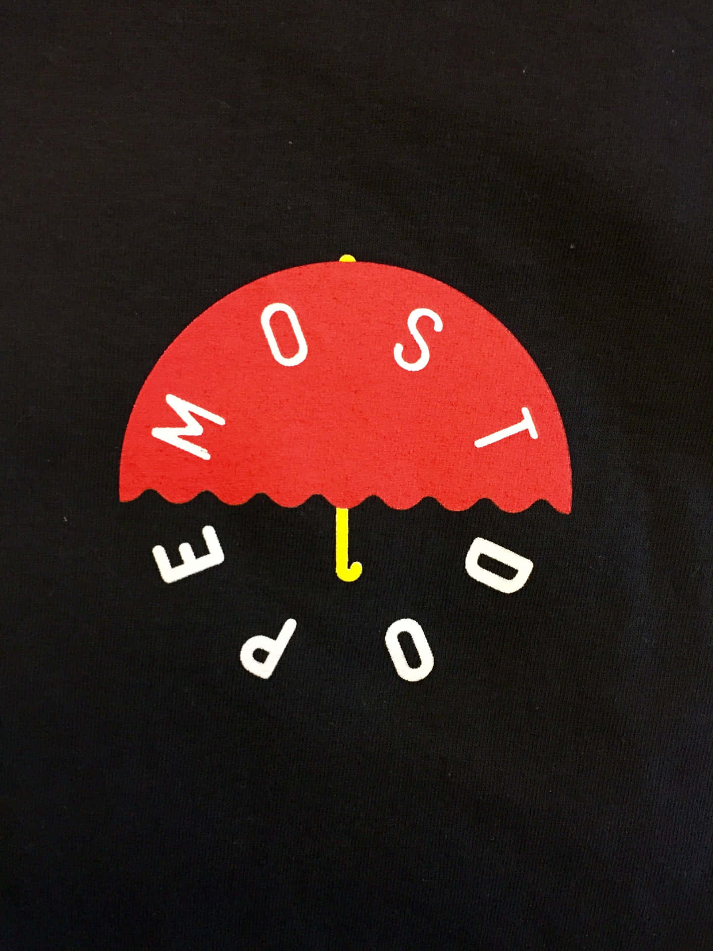 A Black Shirt With An Umbrella On It Background