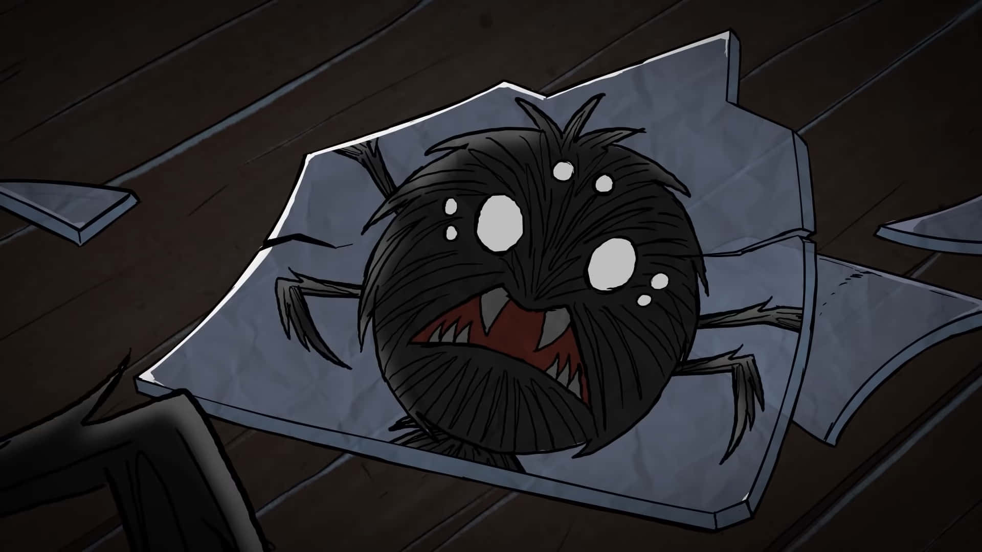 A Black Spider Is Sitting On A Piece Of Paper Background