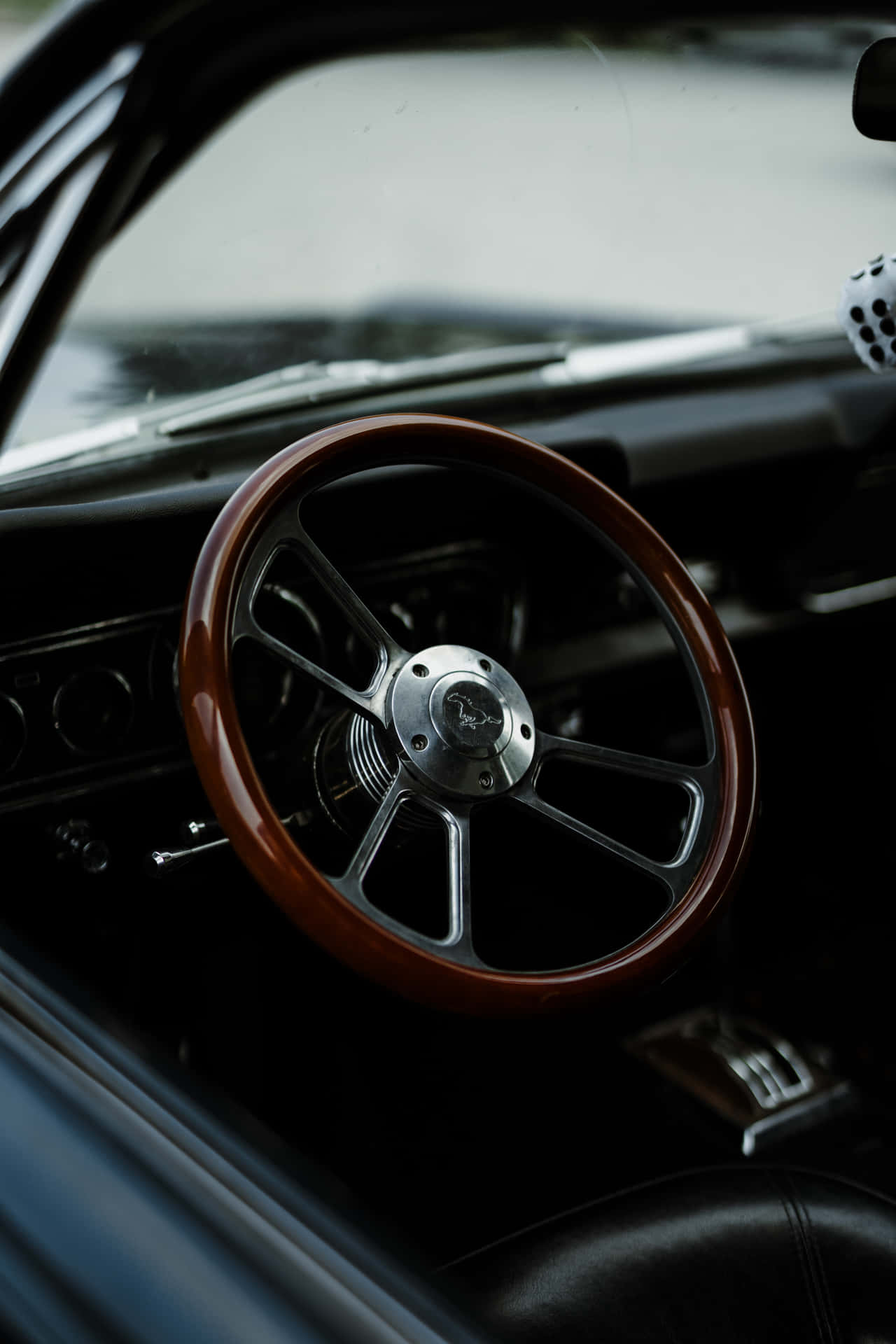 A Black Steering Wheel