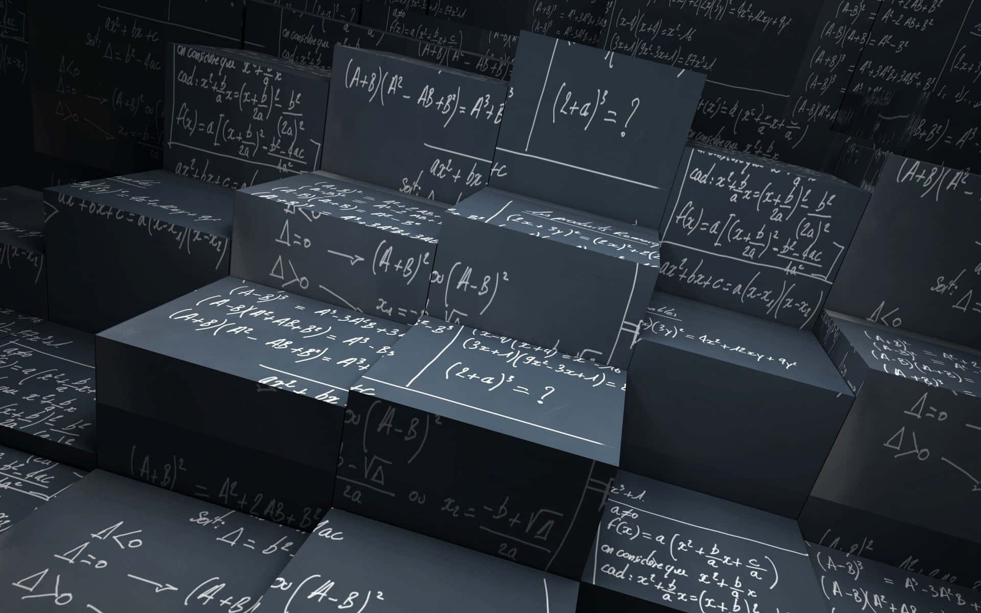 A Blackboard With Many Mathematical Formulas On It Background