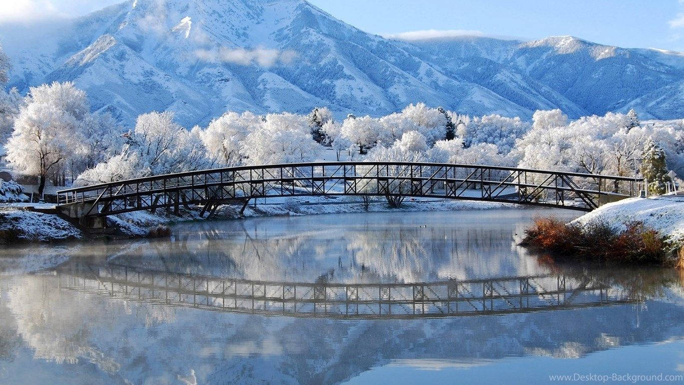 A Blanket Of Snow Covers A Wintry Scene Background