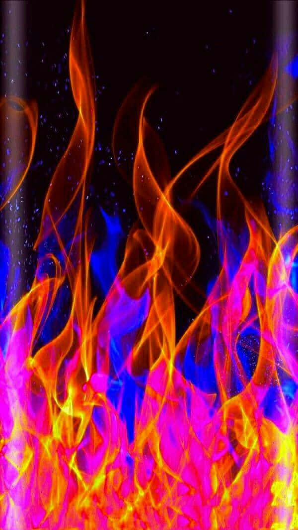 A Blazing Explosion Of Red And Blue Fire