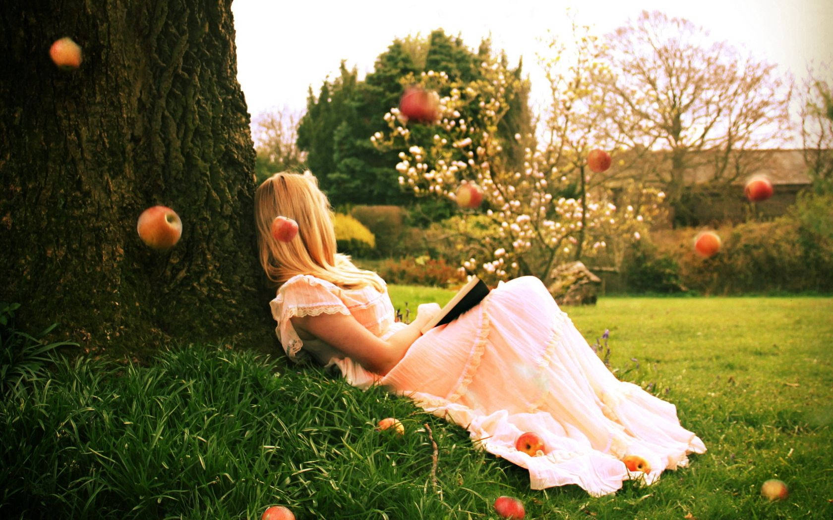 A Blonde Girl Enjoying Spring