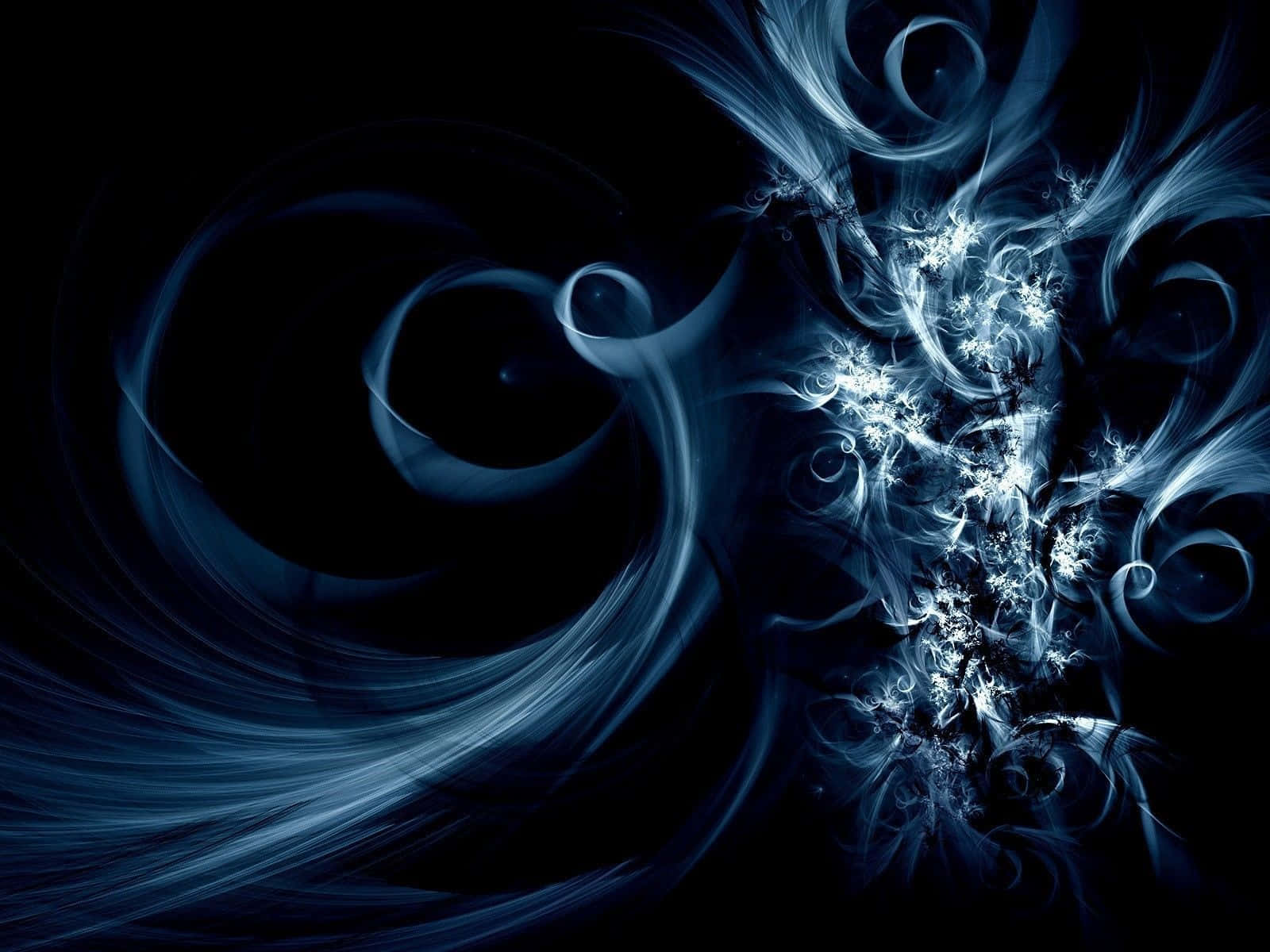 A Blue Abstract Design On A Black Background