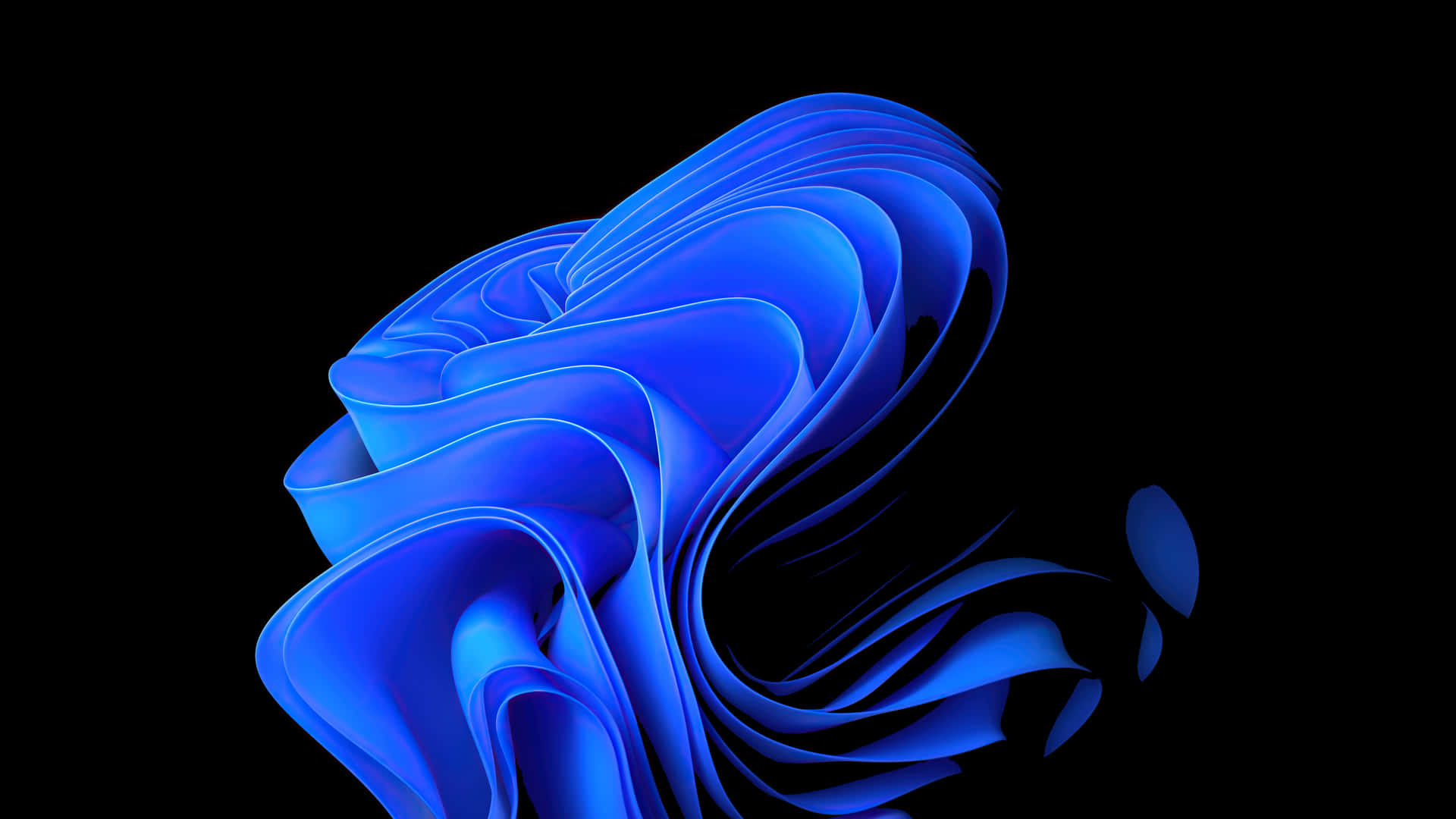 A Blue Abstract Design On A Black Background