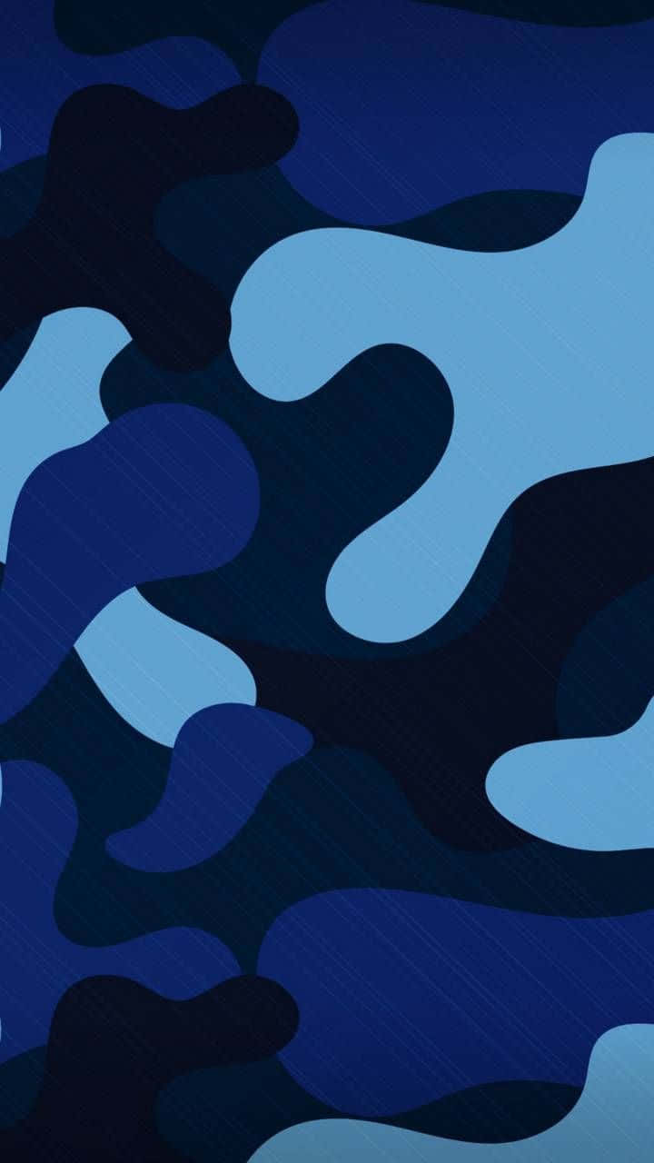 A Blue And Black Camouflage Pattern On An Iphone Background