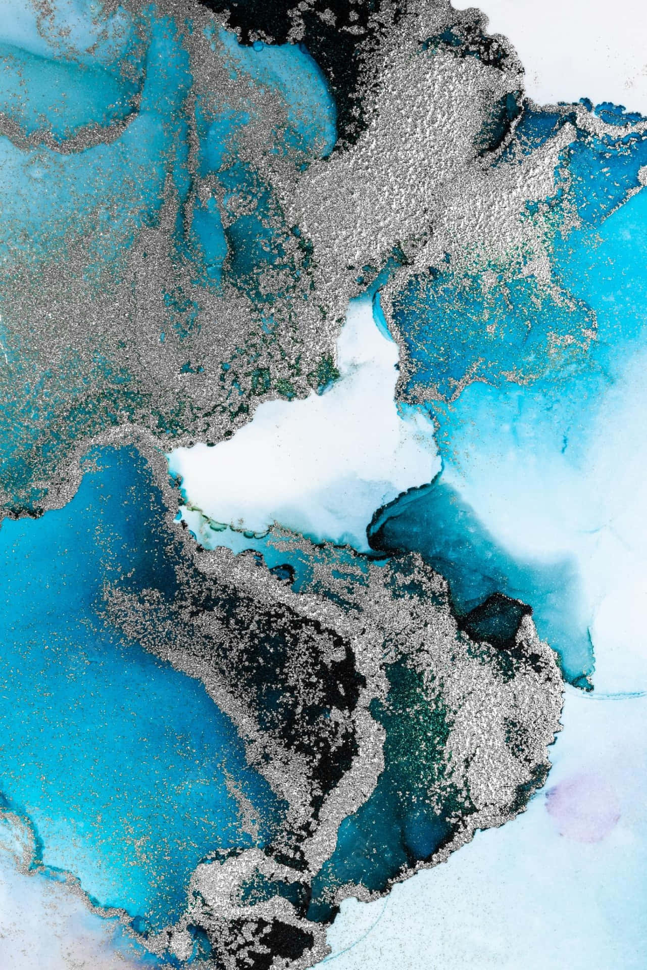 A Blue And Black Painting Of The Ocean Background