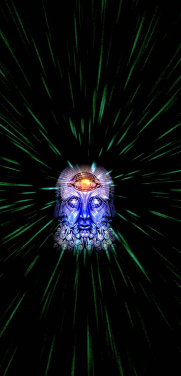 A Blue And Green Light Is Shining On A Dark Background Background