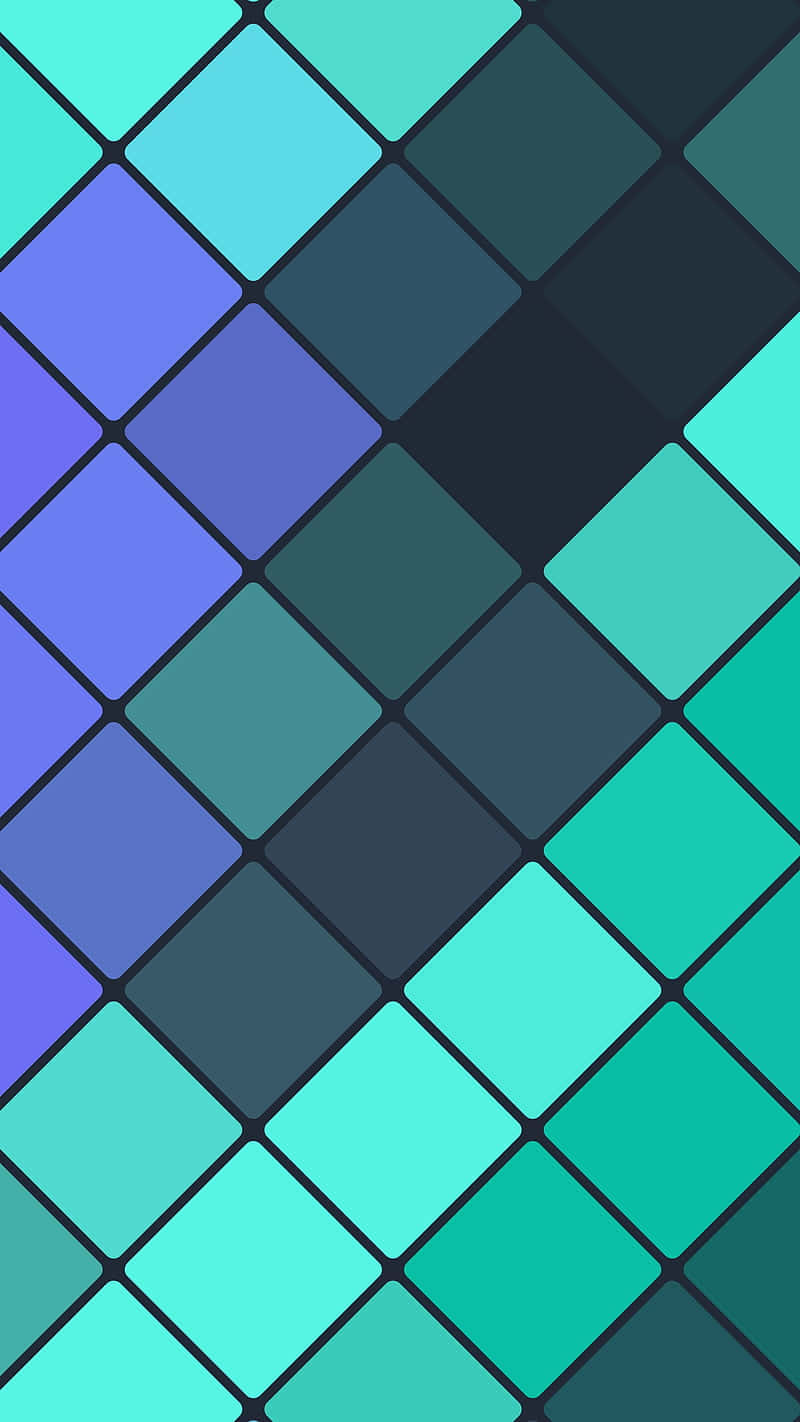 A Blue And Green Tiled Background With Squares Background
