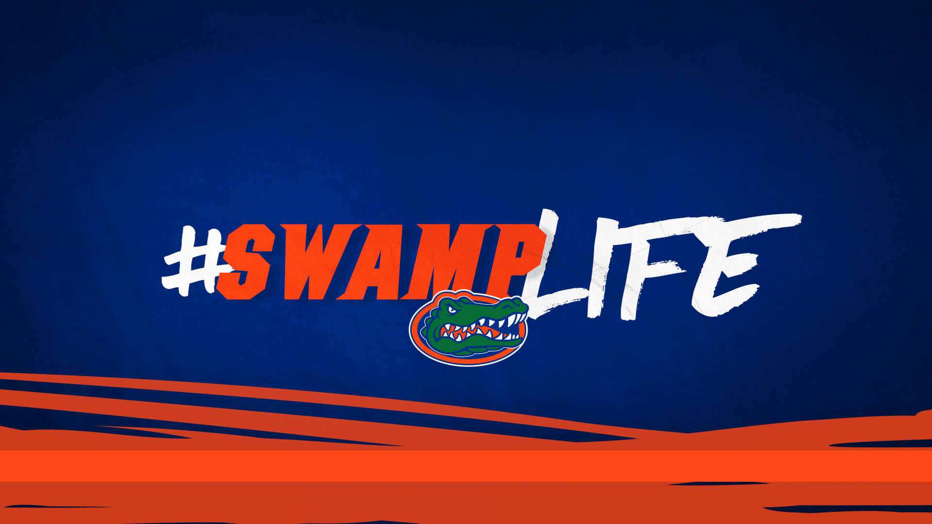 A Blue And Orange Background With The Word Swamp Life Background