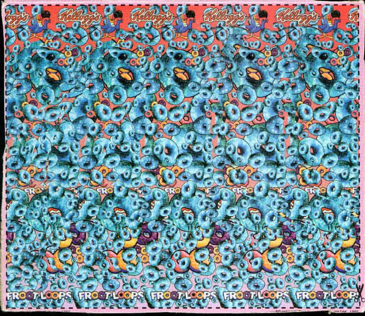 A Blue And Orange Scarf With A Colorful Pattern Background