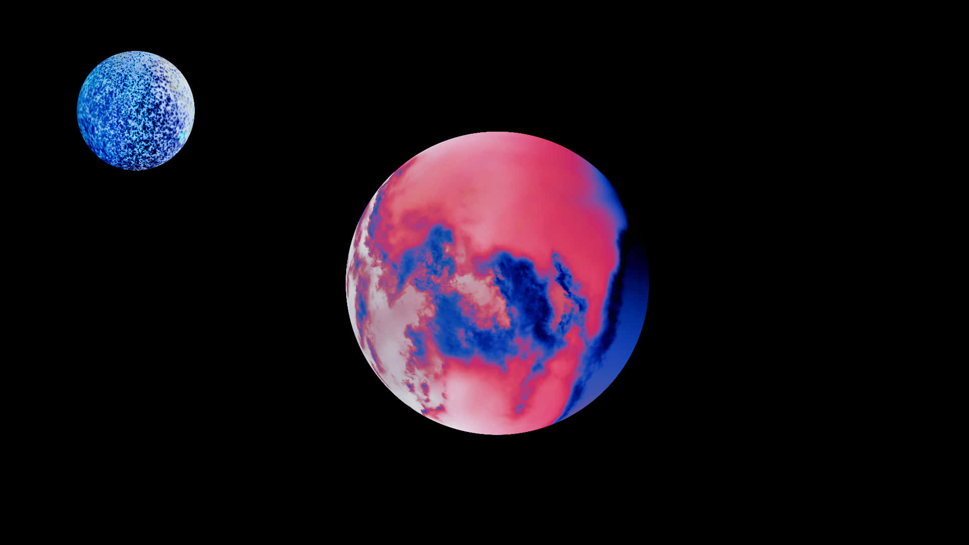 A Blue And Pink Sphere And A Blue And Pink Sphere Background