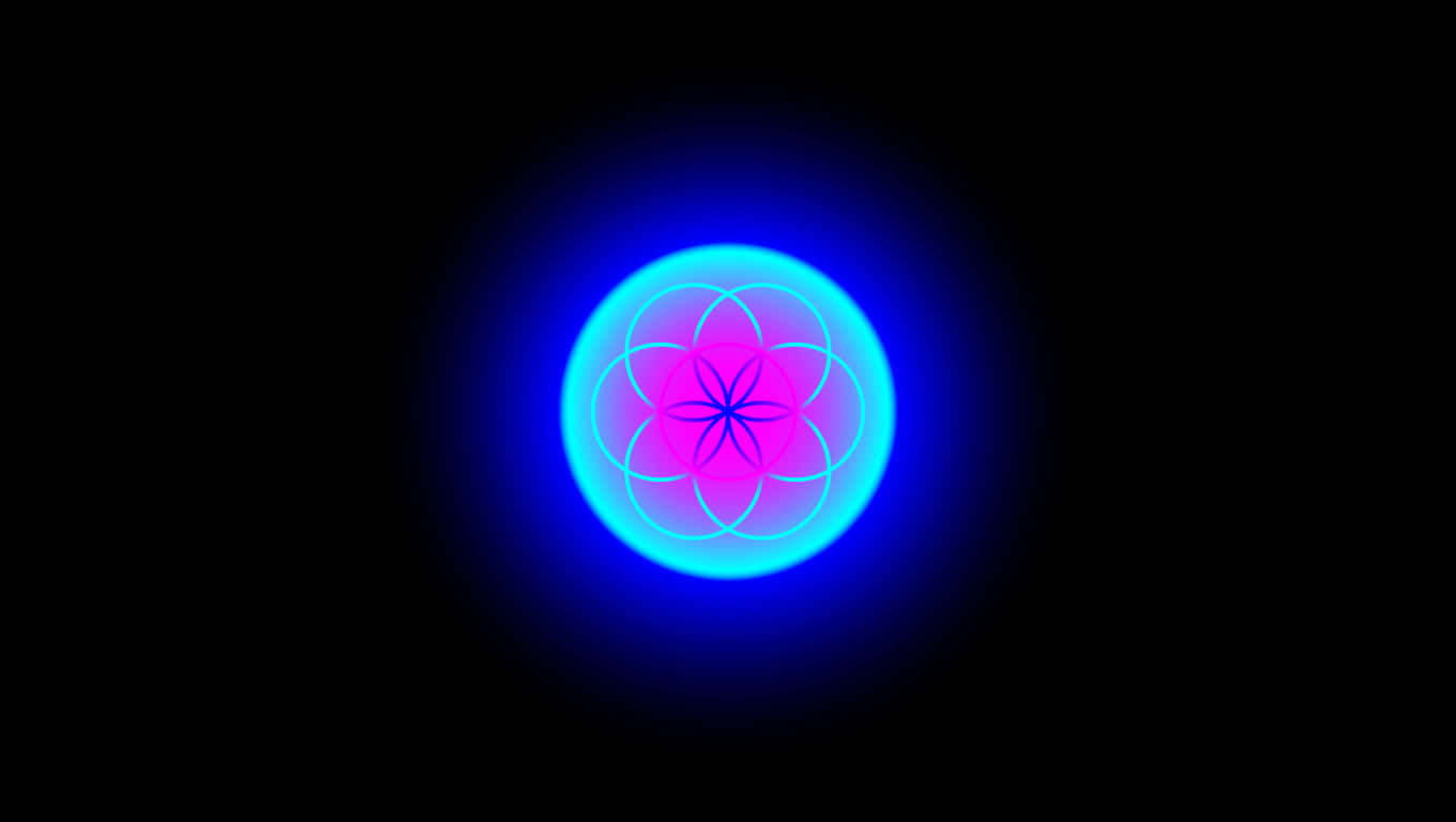 A Blue And Purple Circular Object On A Black Background Background