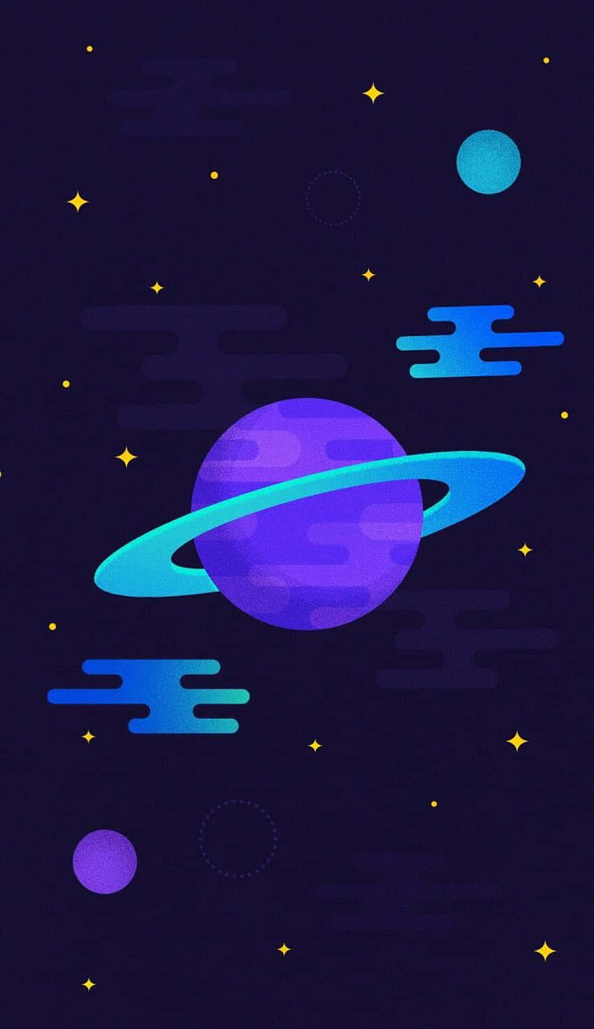 A Blue And Purple Planet With Stars In The Background Background