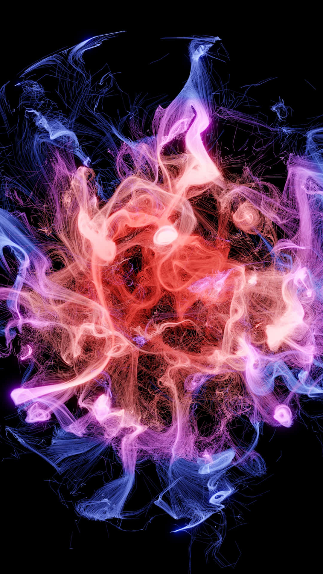 A Blue And Purple Smoke On A Black Background Background