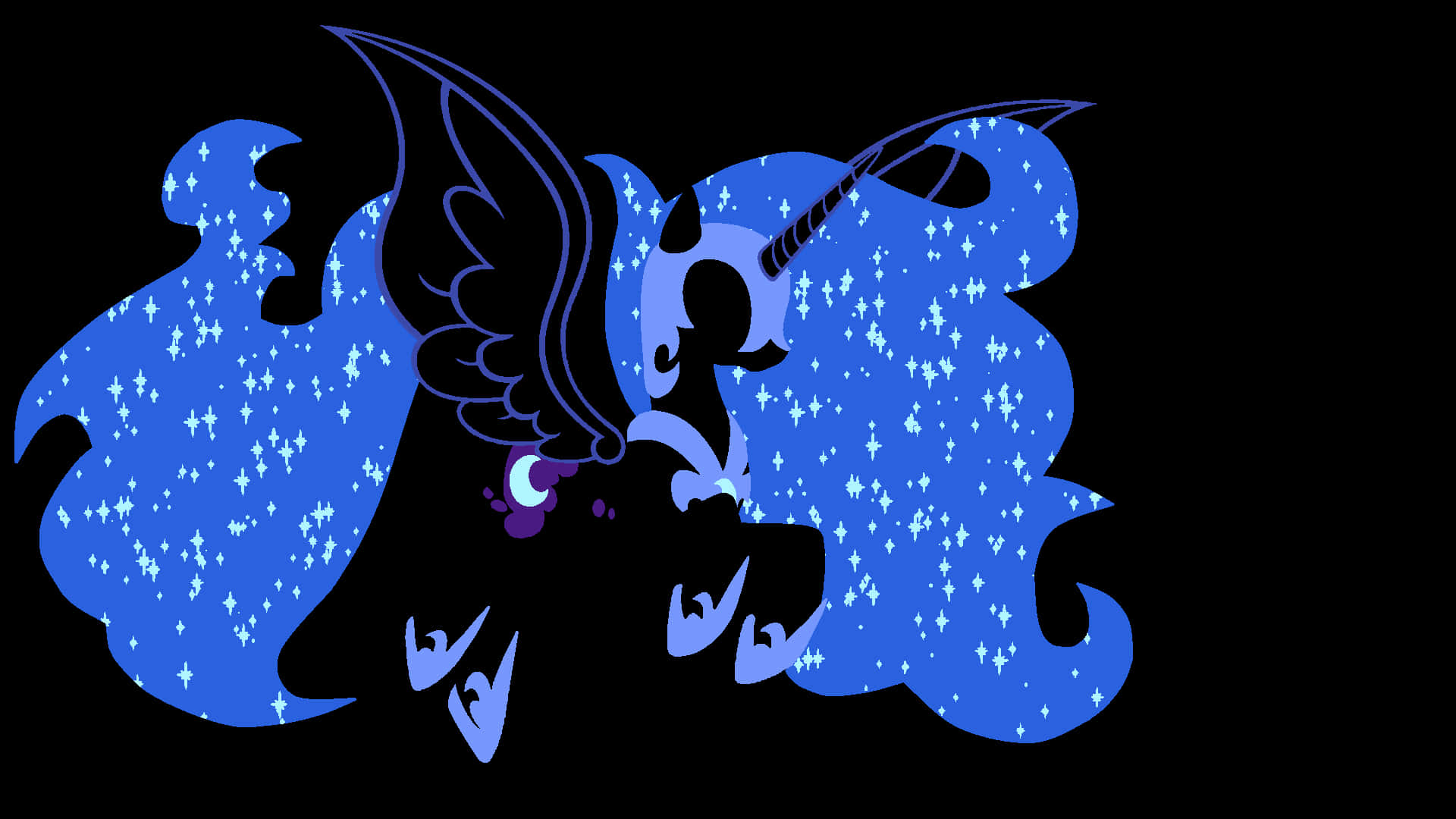 A Blue And Purple Unicorn With Wings Background
