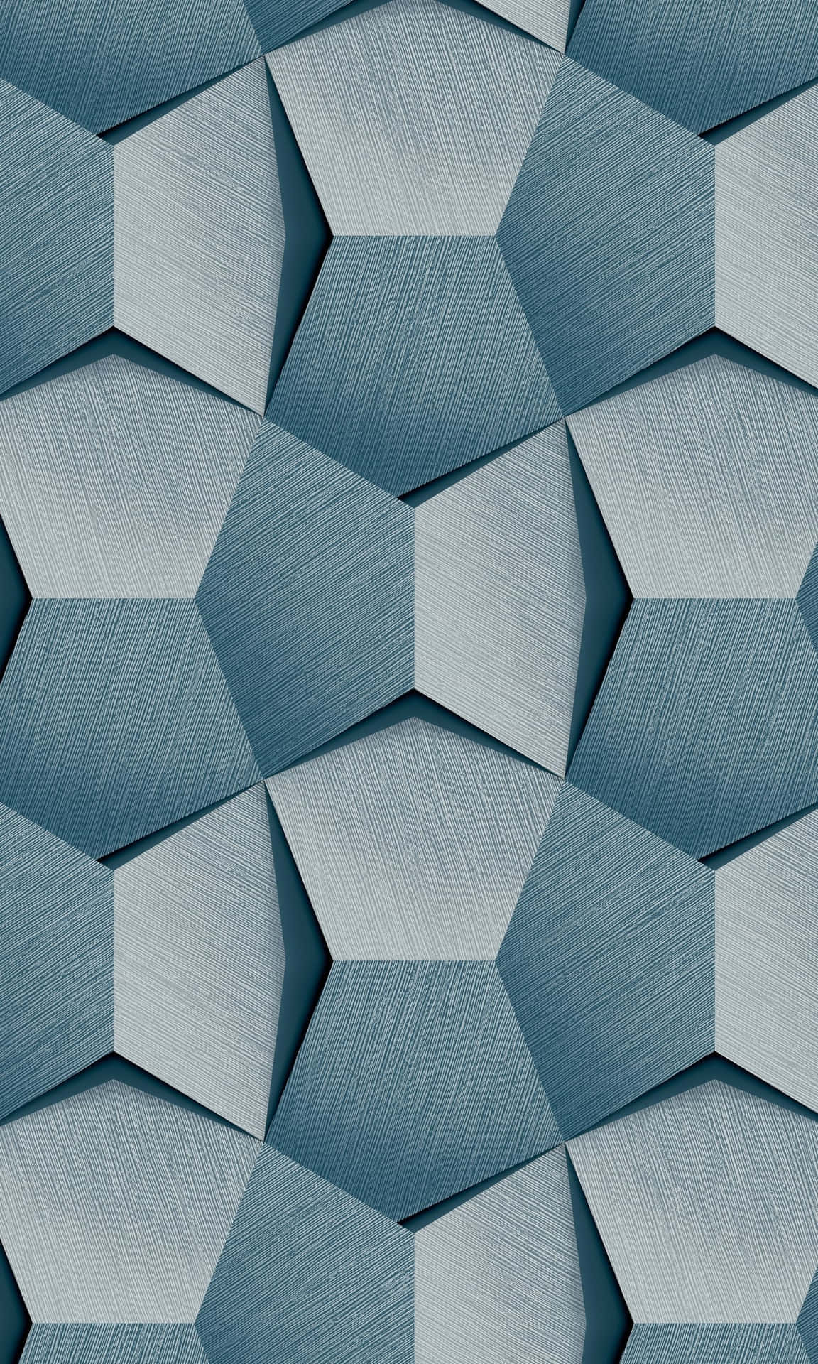A Blue And Silver Geometric Pattern On A Wall Background