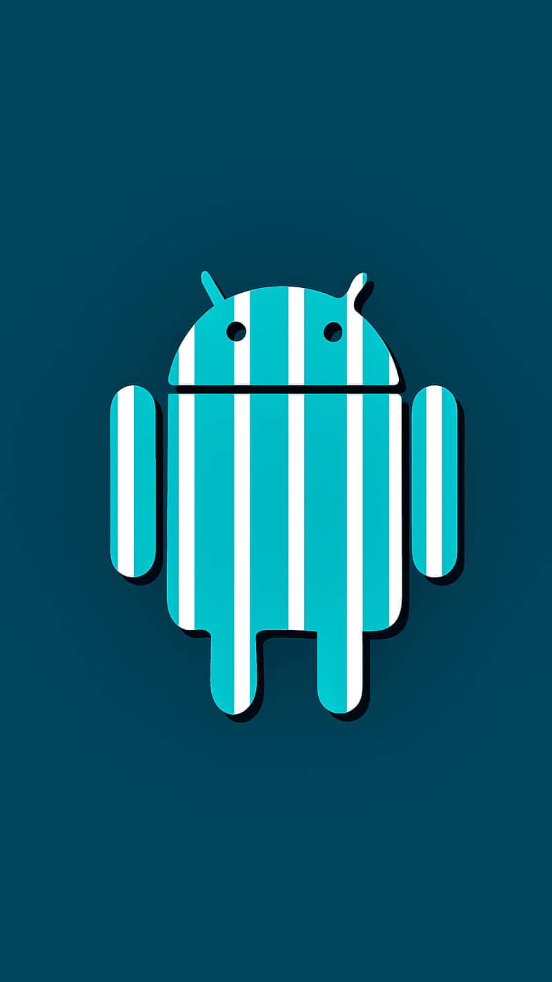 A Blue And White Android Logo On A Blue Background Background