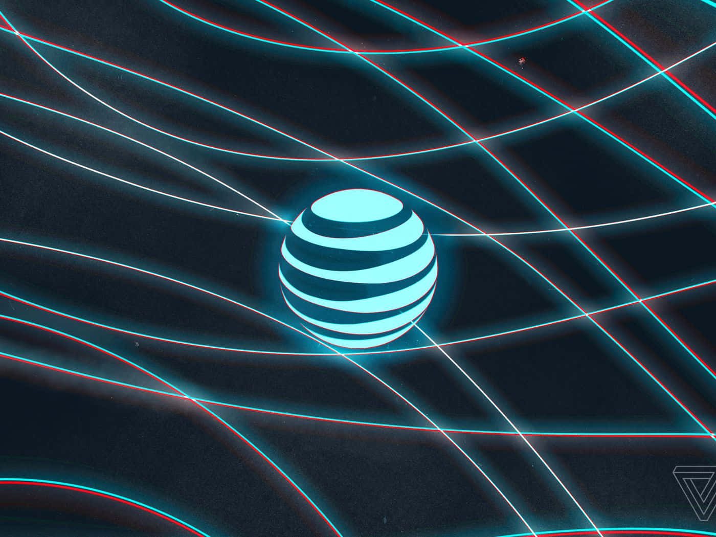 A Blue And White At&t Logo With A Blue Background