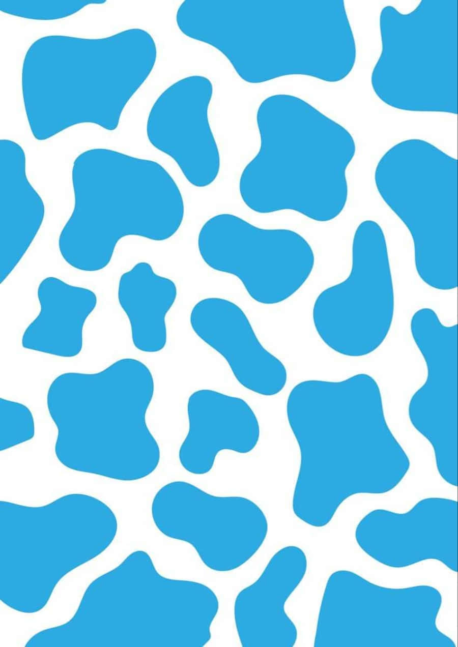 A Blue And White Cow Print Pattern Background