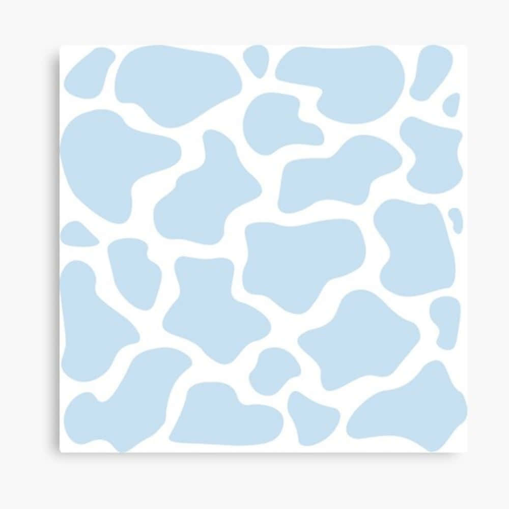 A Blue And White Pattern With A Cow Print Canvas Print Background