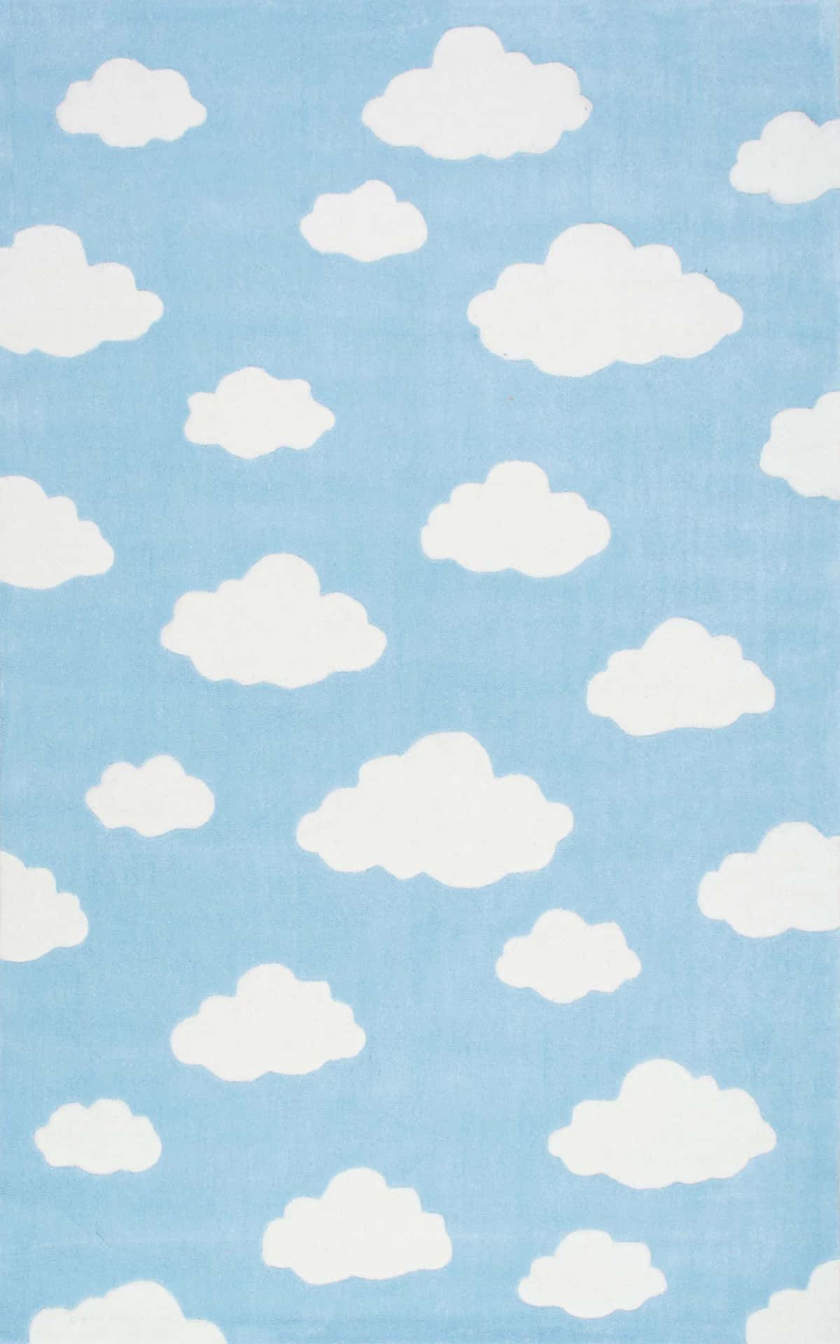 A Blue And White Rug With Clouds On It Background