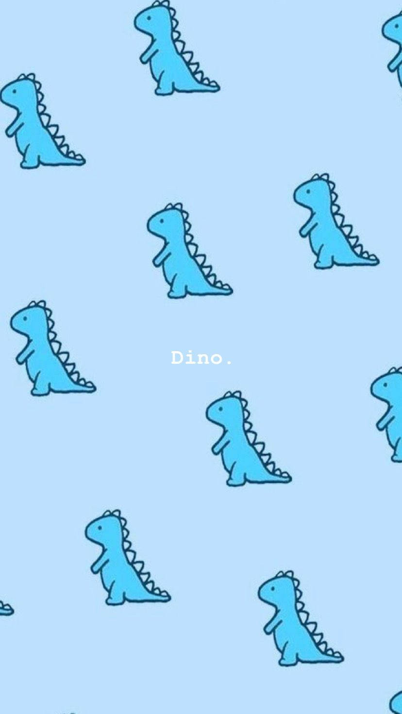 A Blue Background With A Blue Dinosaur Pattern Background