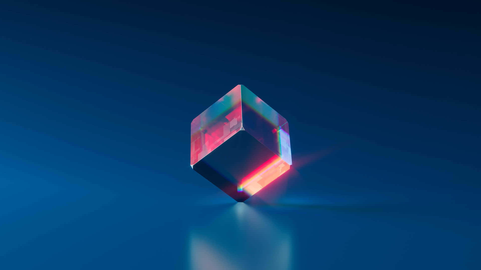 A Blue Background With A Colorful Crystal Background