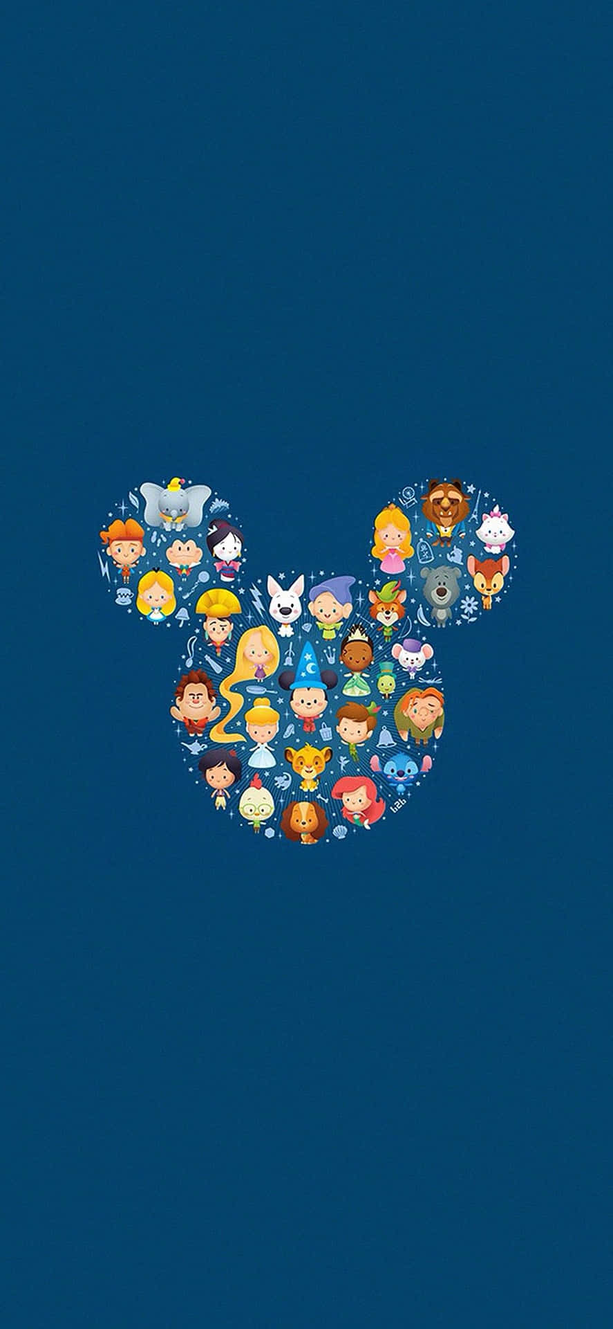 A Blue Background With A Group Of Characters