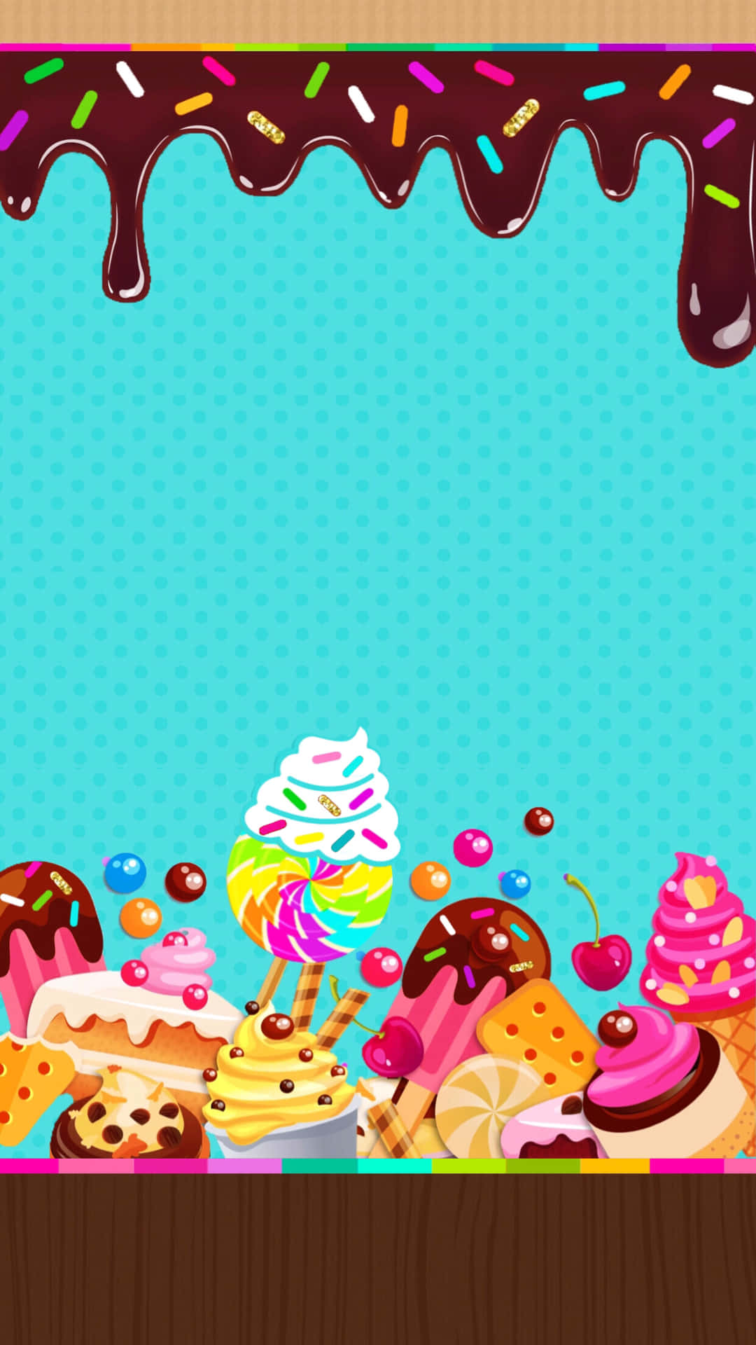 A Blue Background With A Lot Of Ice Cream And Desserts Background