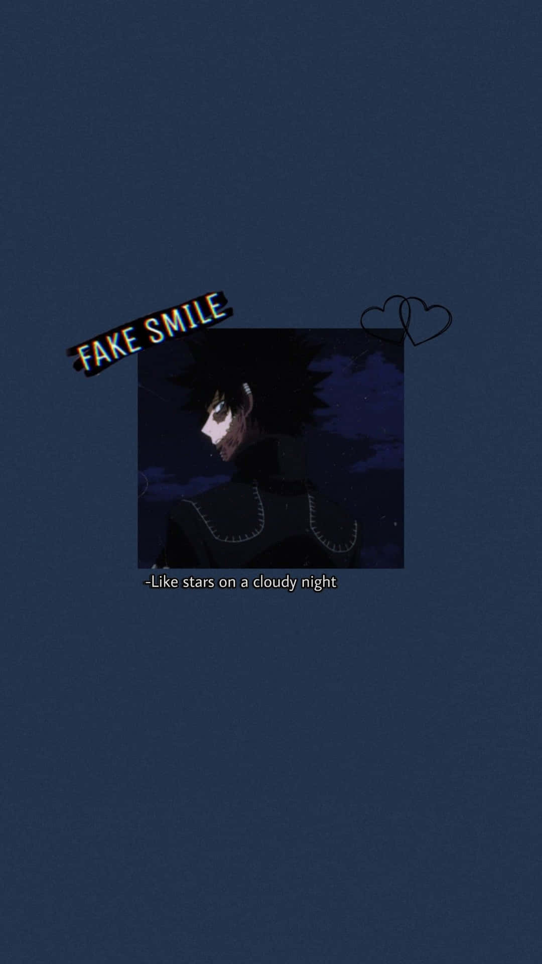 A Blue Background With A Picture Of A Character With The Words True Smile Background