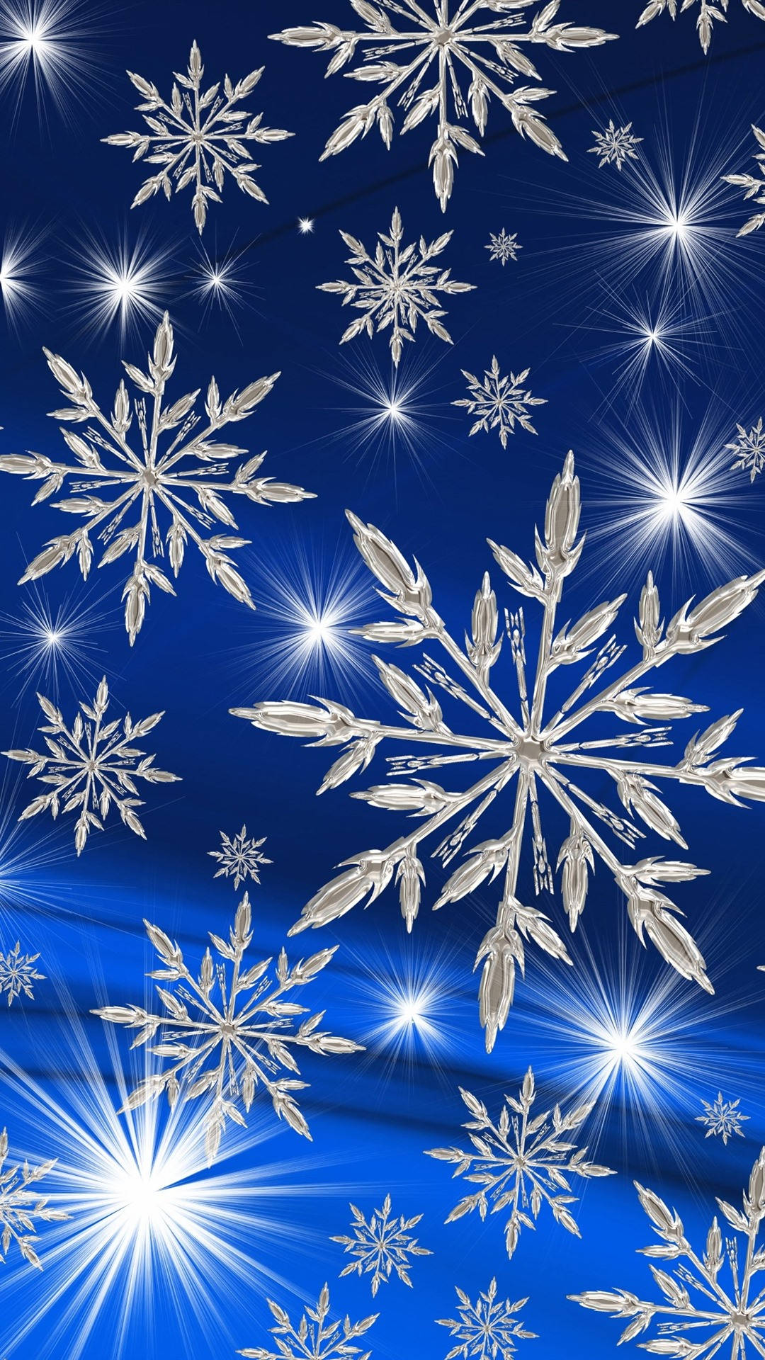 A Blue Background With Snowflakes