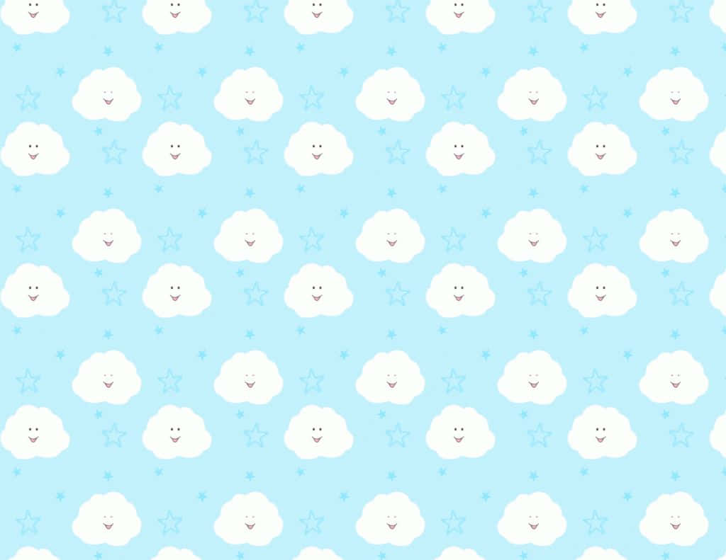 A Blue Background With White And Blue Sheep Background