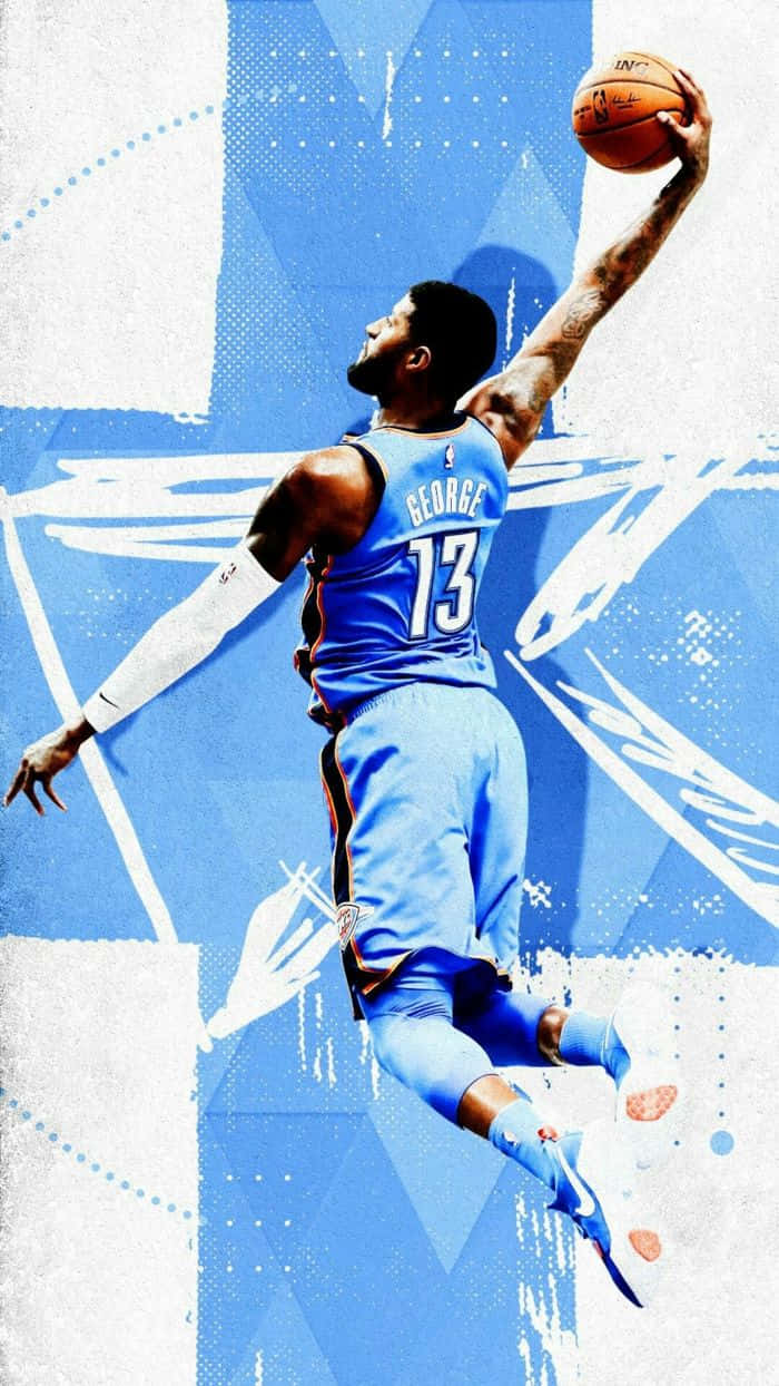A Blue Basketball Sitting On Full Court | Related Keywords: Basketball, Blue Ball, Court