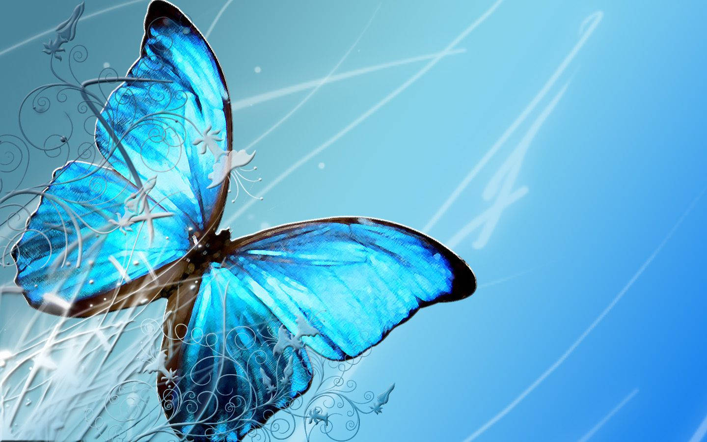 A Blue Butterfly Taking Flight