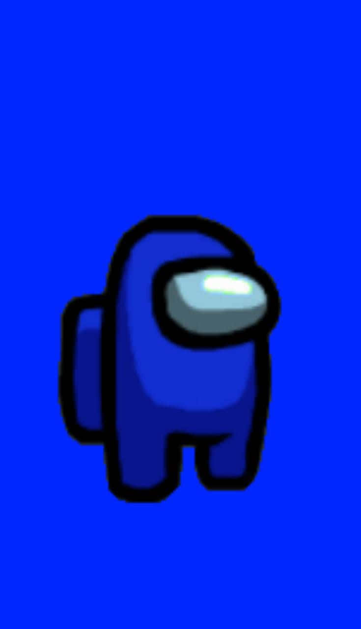 A Blue Cartoon Character With A White Head Background