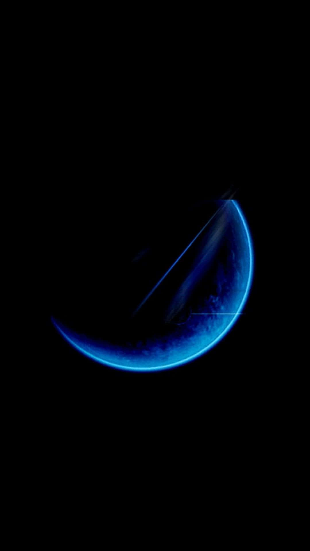 A Blue Circle On A Black Background Background