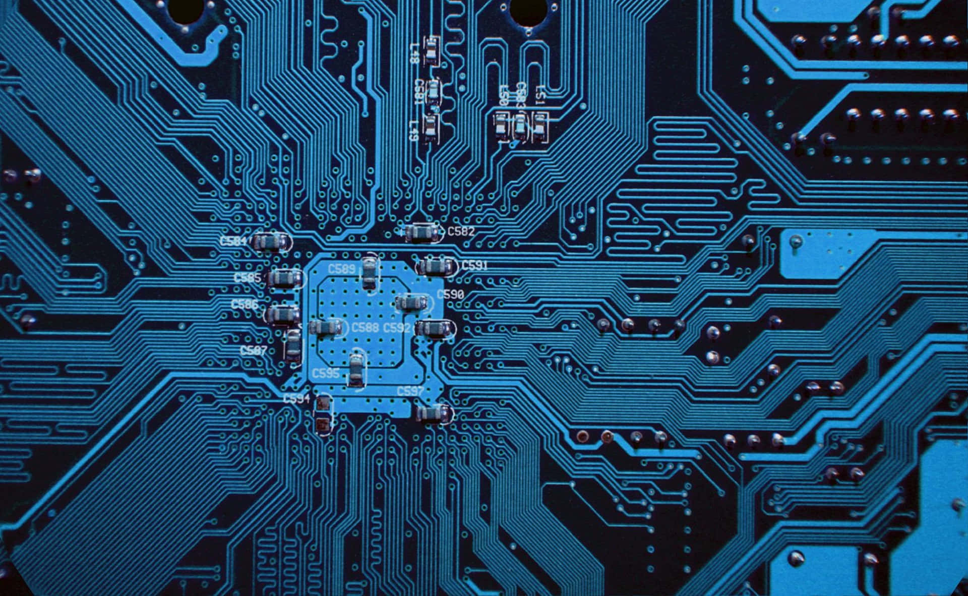 A Blue Circuit Board Background