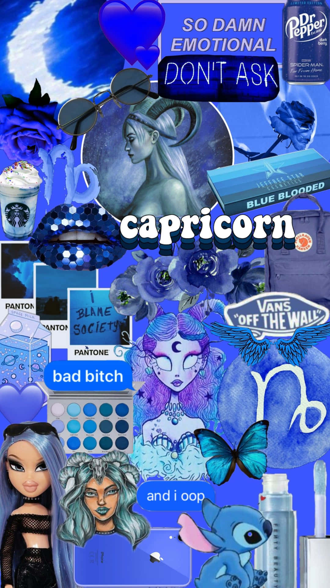 A Blue Collage With A Blue Background Background