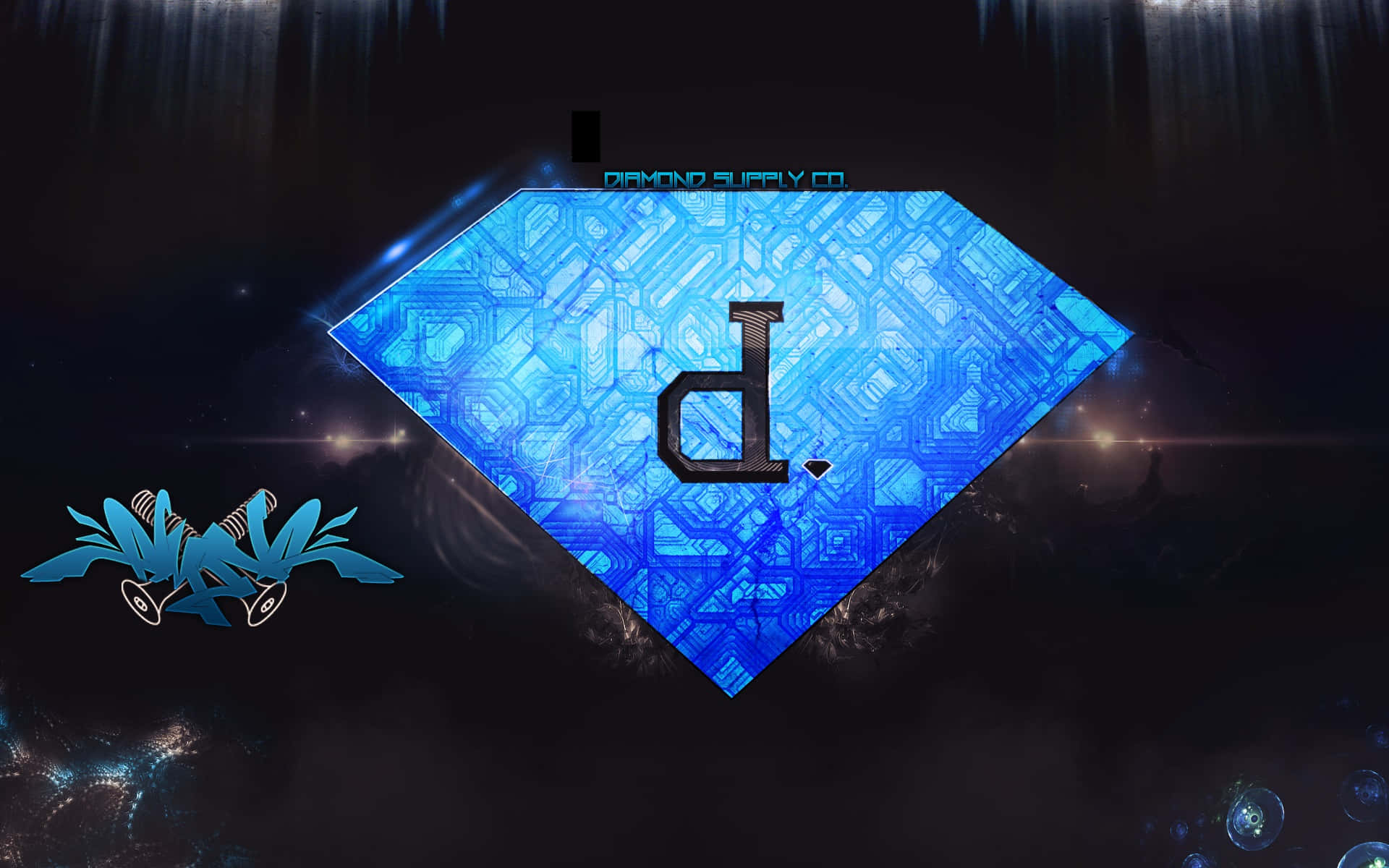 A Blue Diamond With The Letter D On It Background