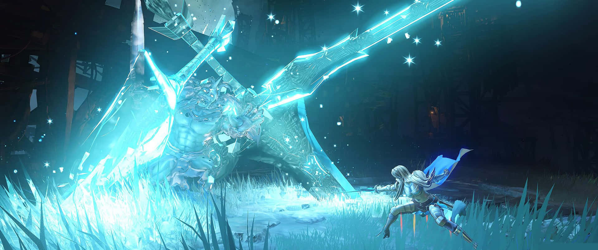 A Blue Dragon Is Standing In The Grass Background