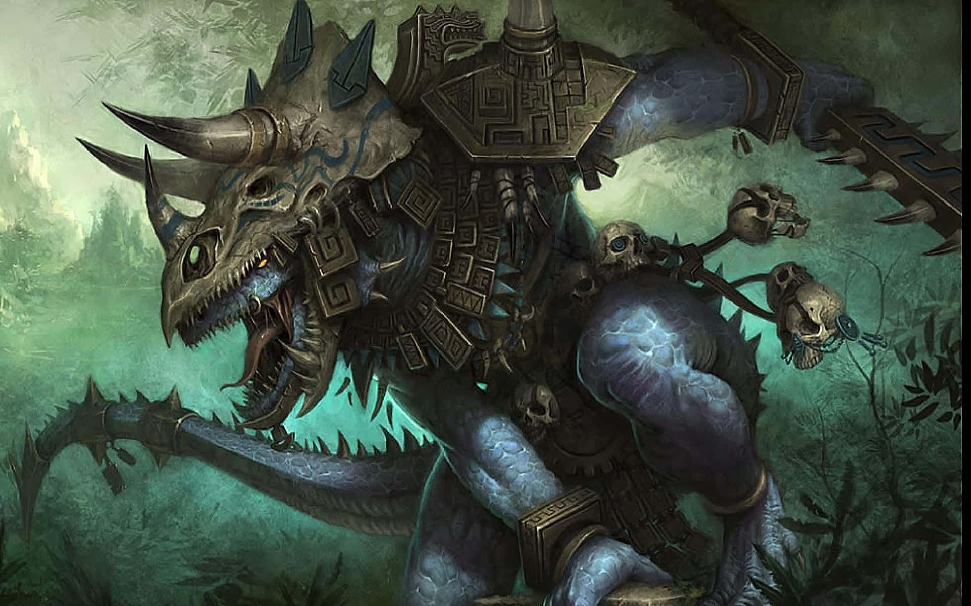 A Blue Dragon With A Sword In His Hand Background