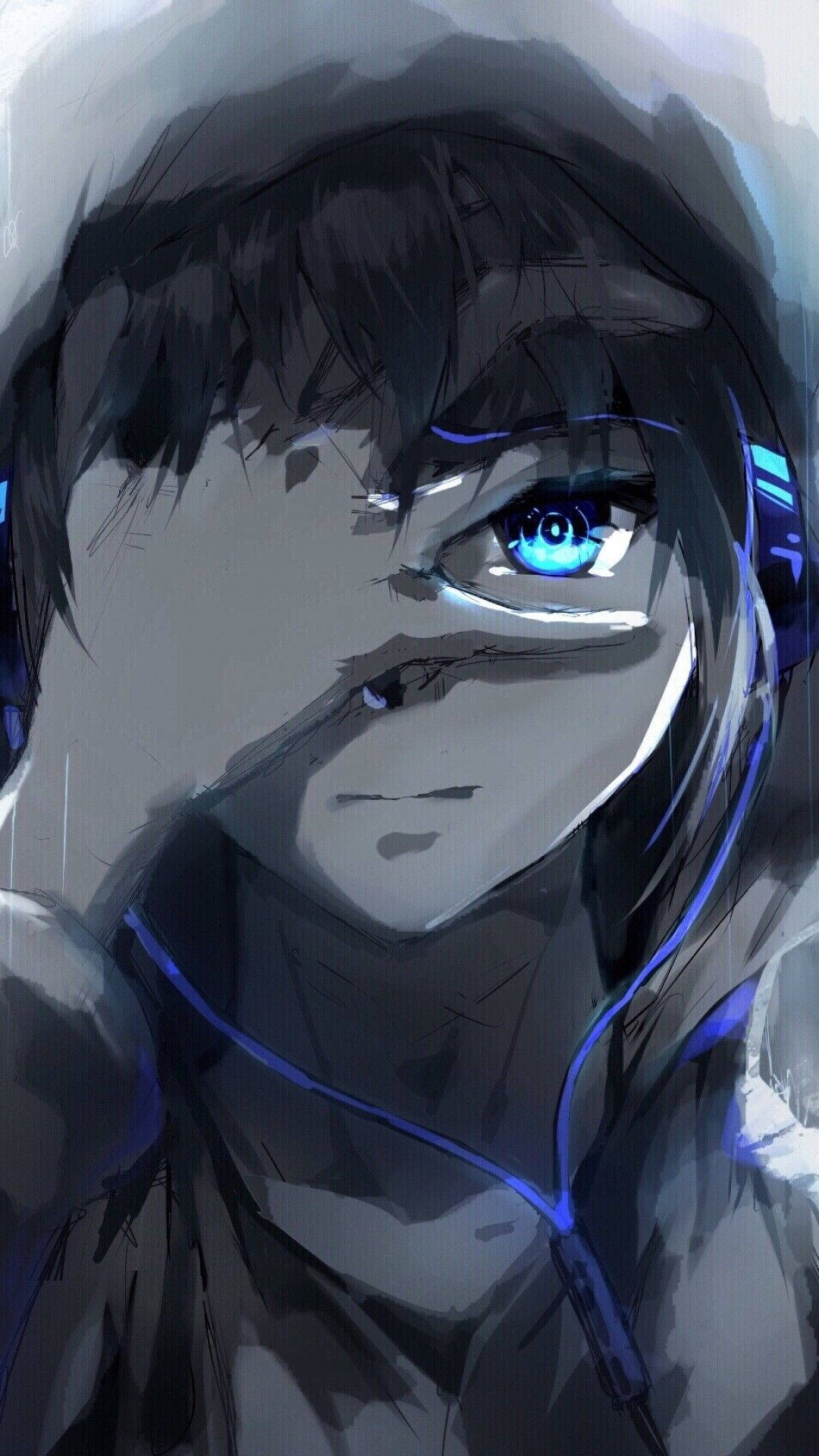 A Blue-eyed Anime Boy Background
