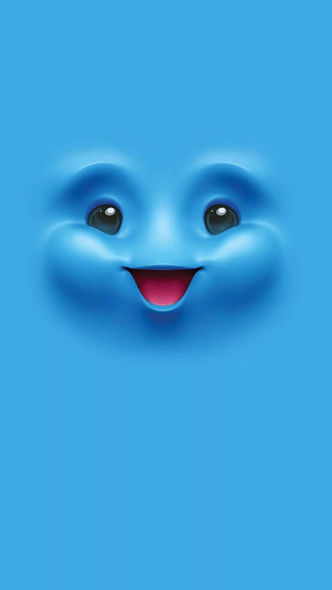 A Blue Face With A Smile On It