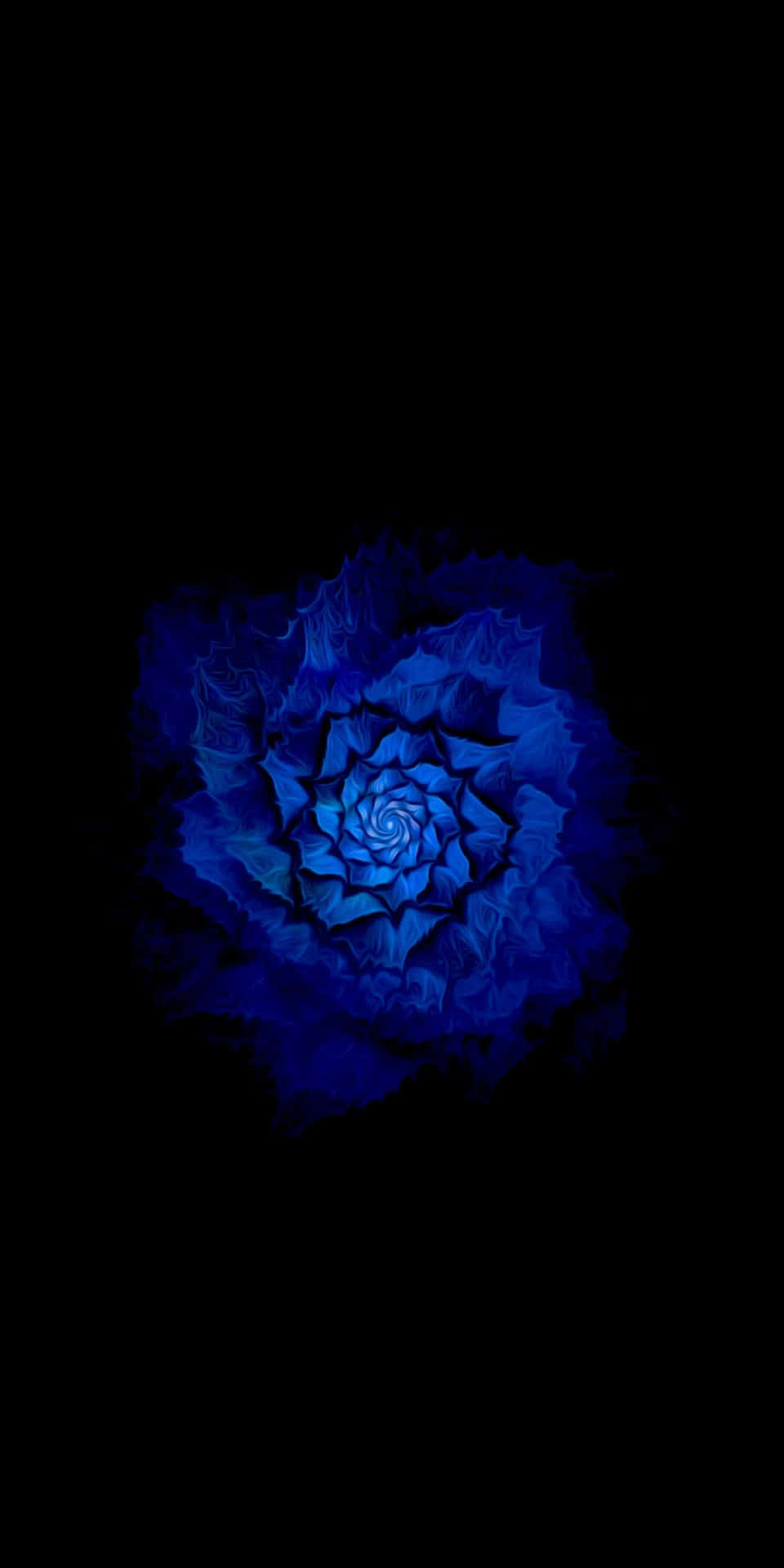 A Blue Flower On A Black Background
